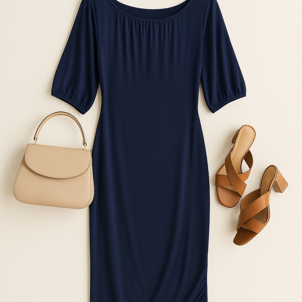 Chic Navy Midi Dress